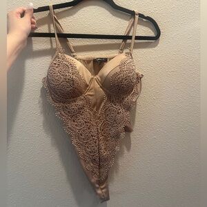 Lace Bodysuit in Tan